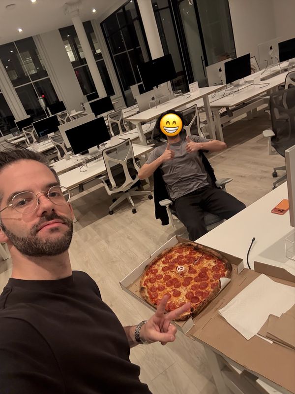 late night pizza at the office